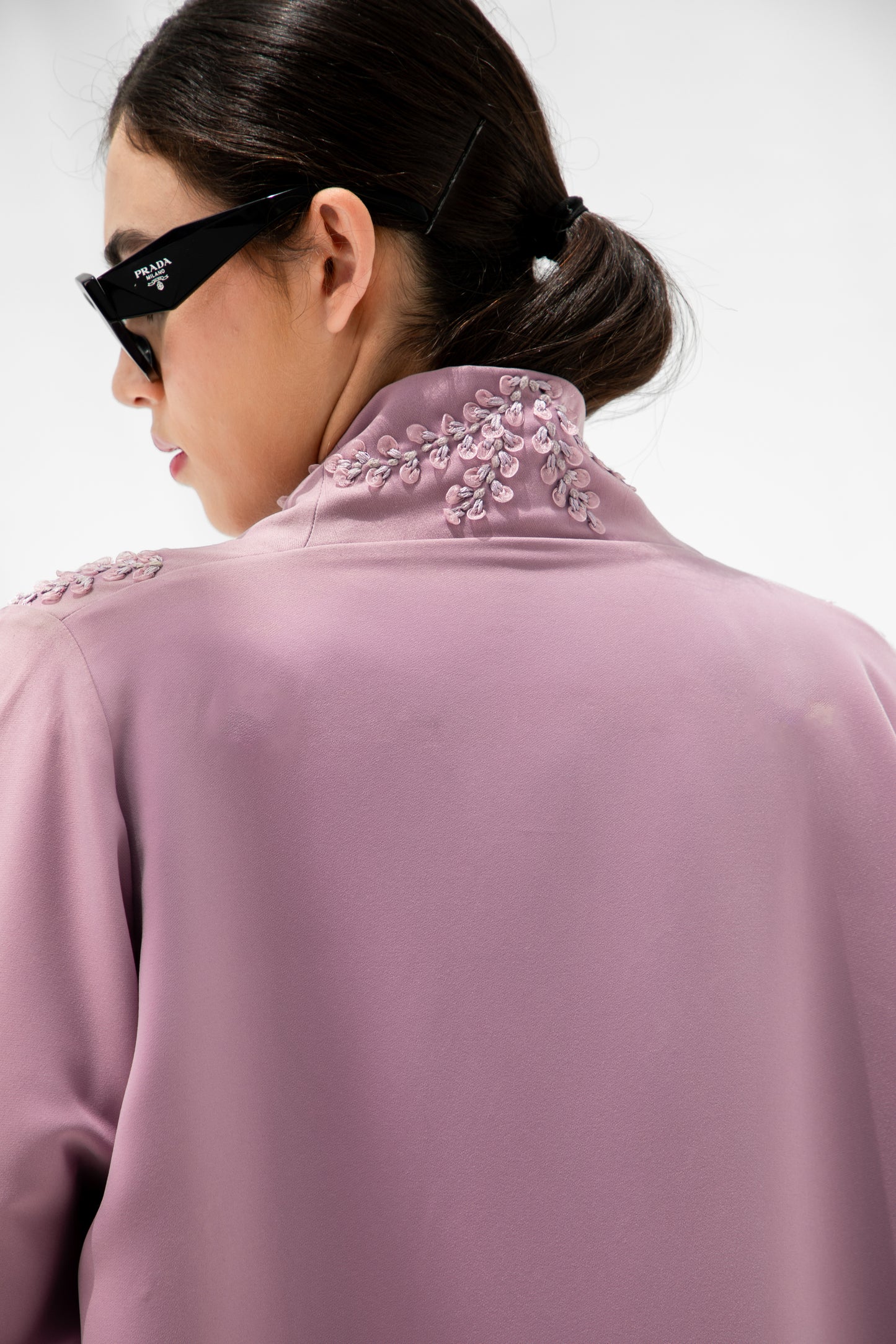 Amara Embroidered Mauve Abaya