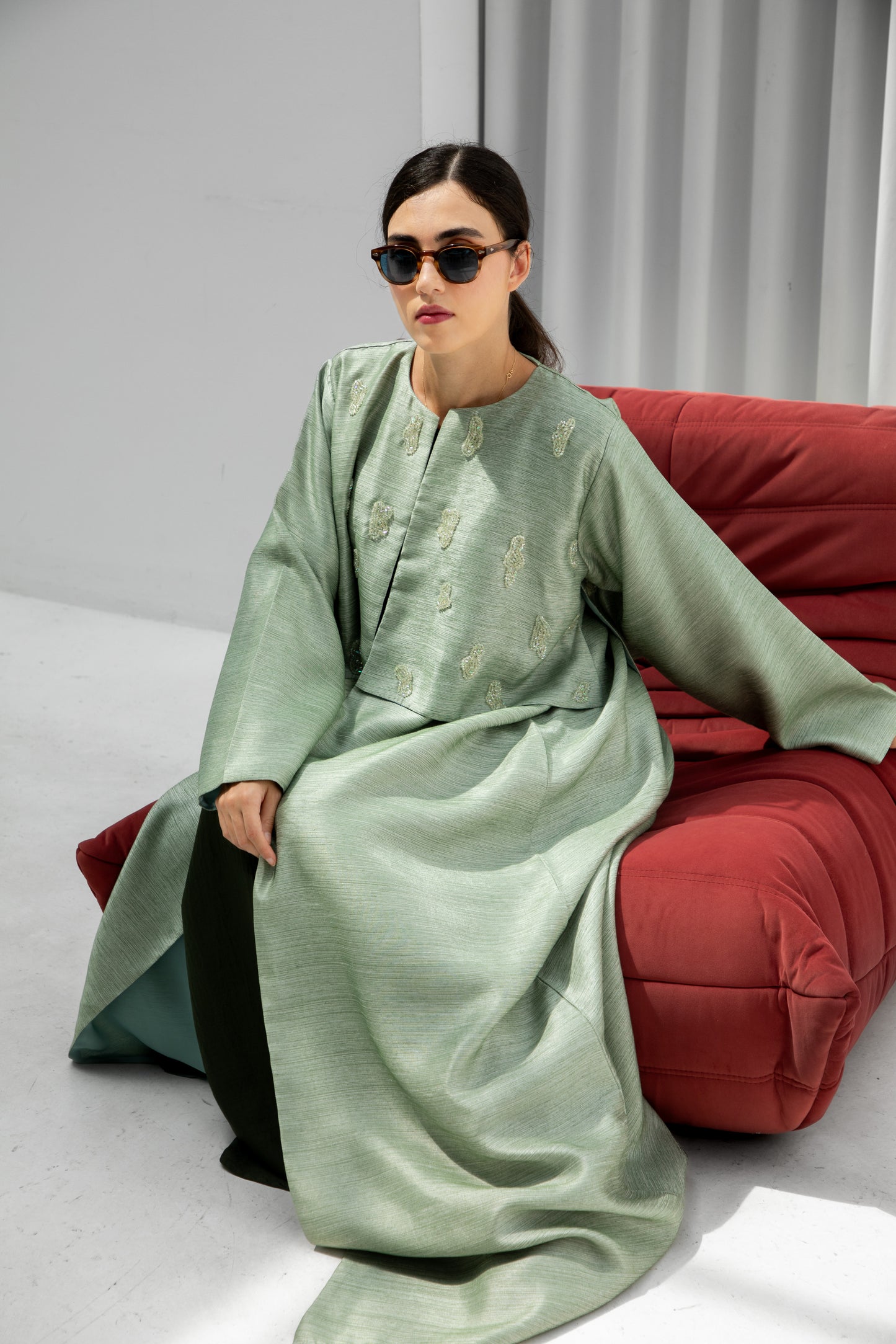 Mint Glow Abaya