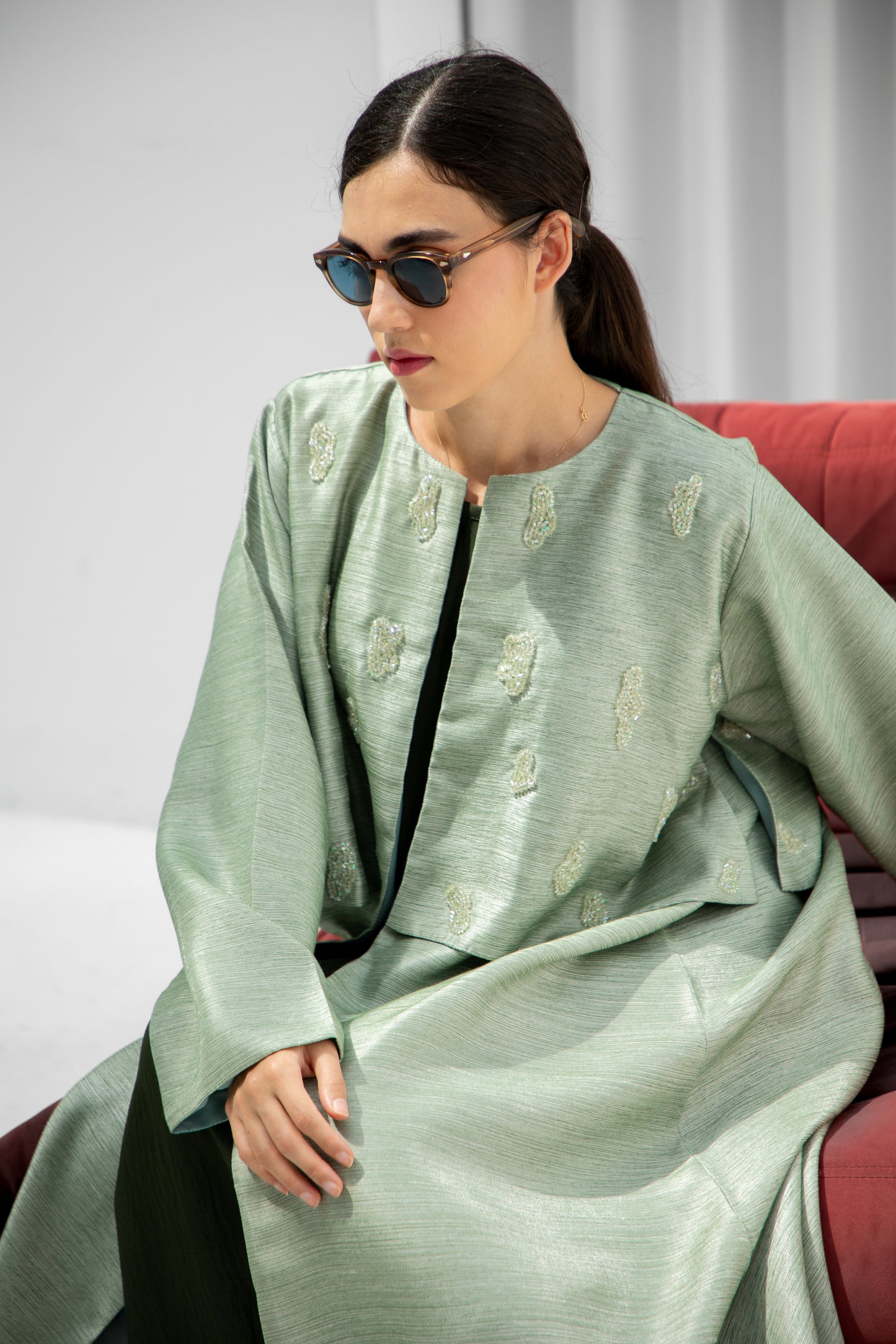 Mint Glow Abaya
