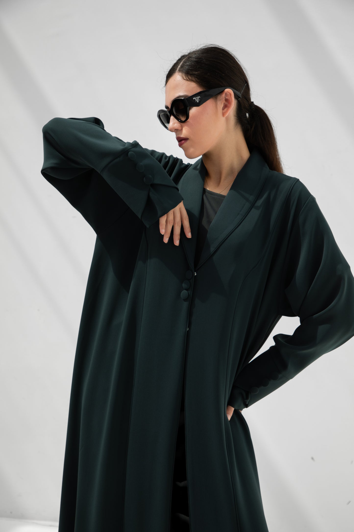 Deep Teal Minimalist Abaya