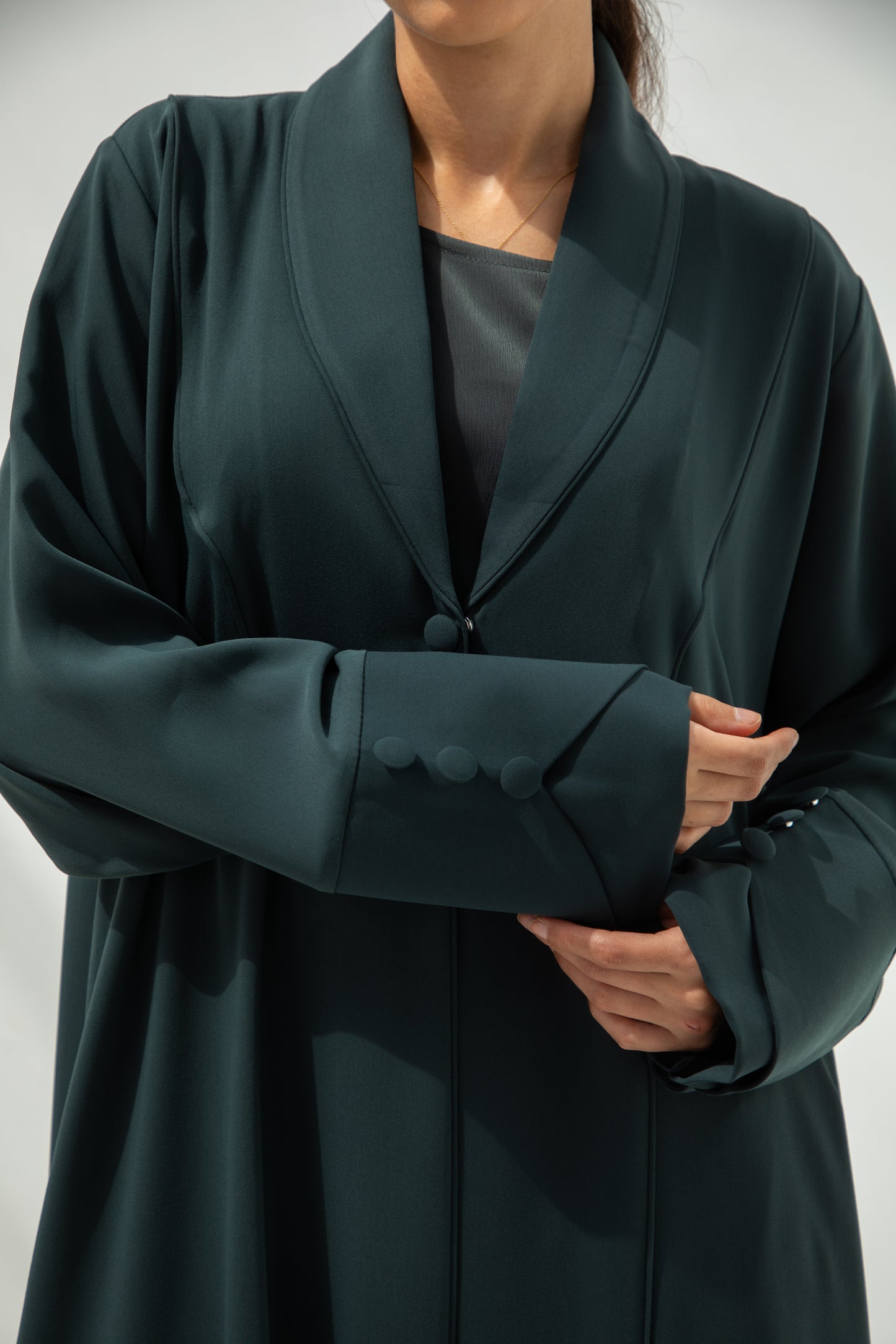 Deep Teal Minimalist Abaya