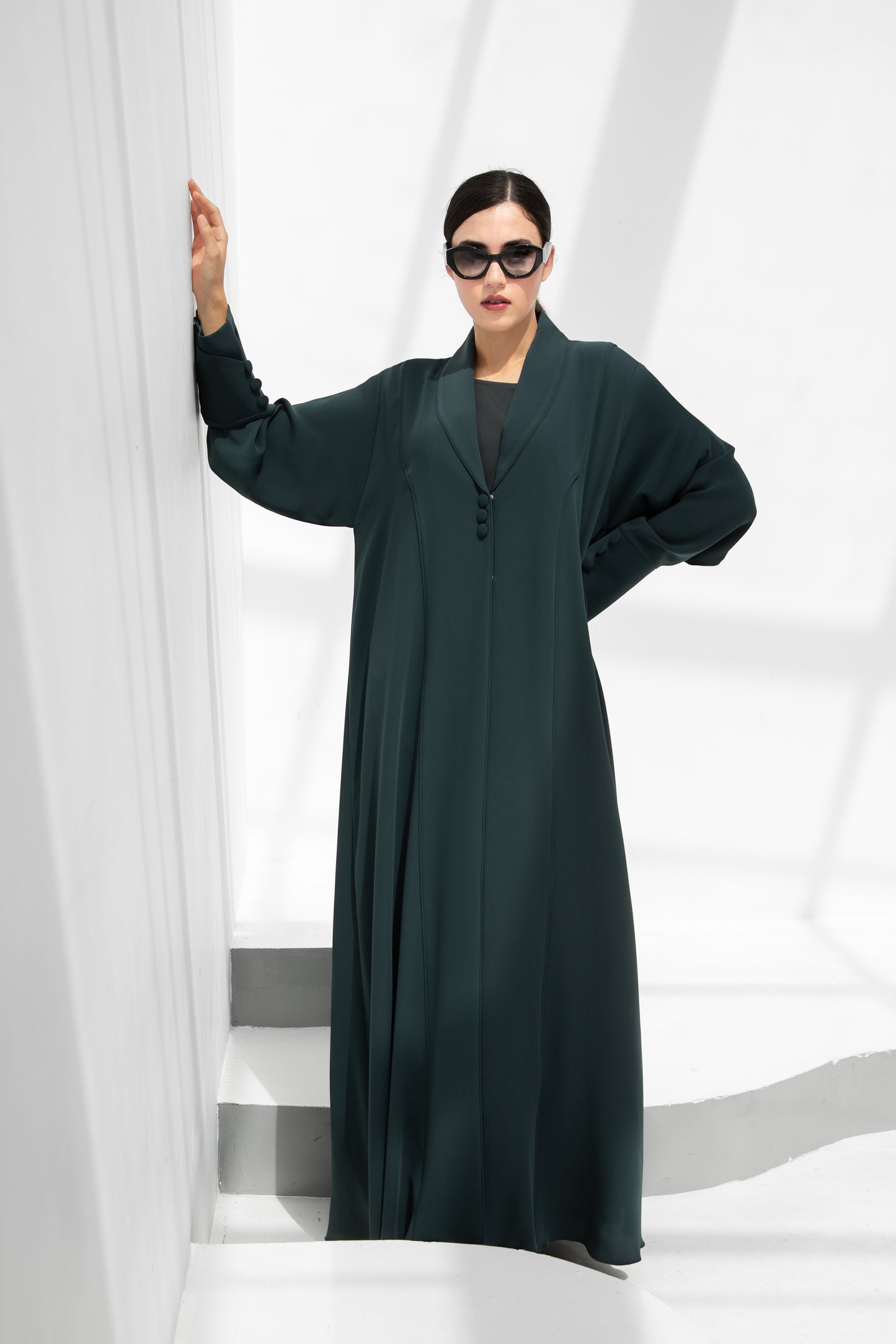 Deep Teal Minimalist Abaya