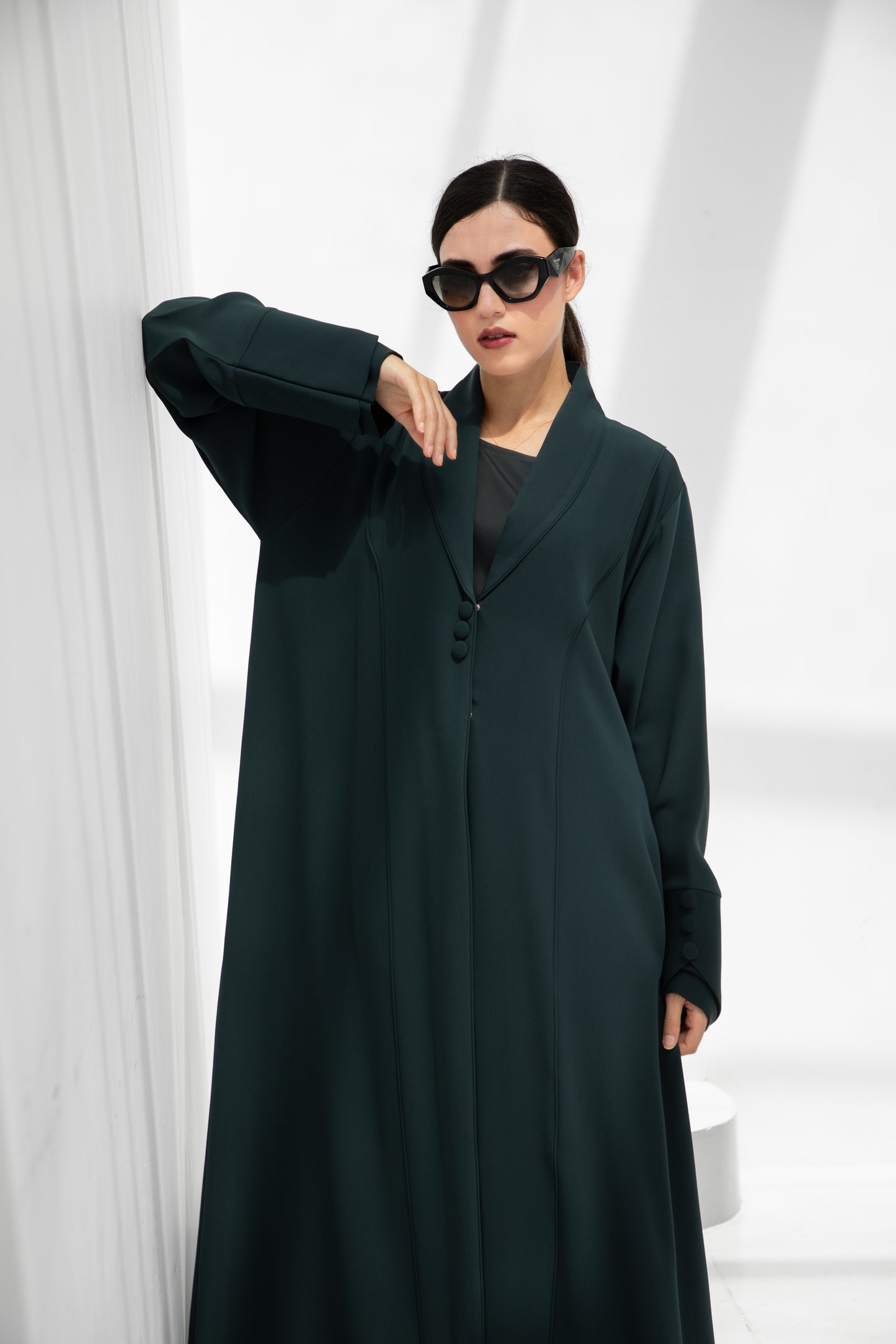 Deep Teal Minimalist Abaya