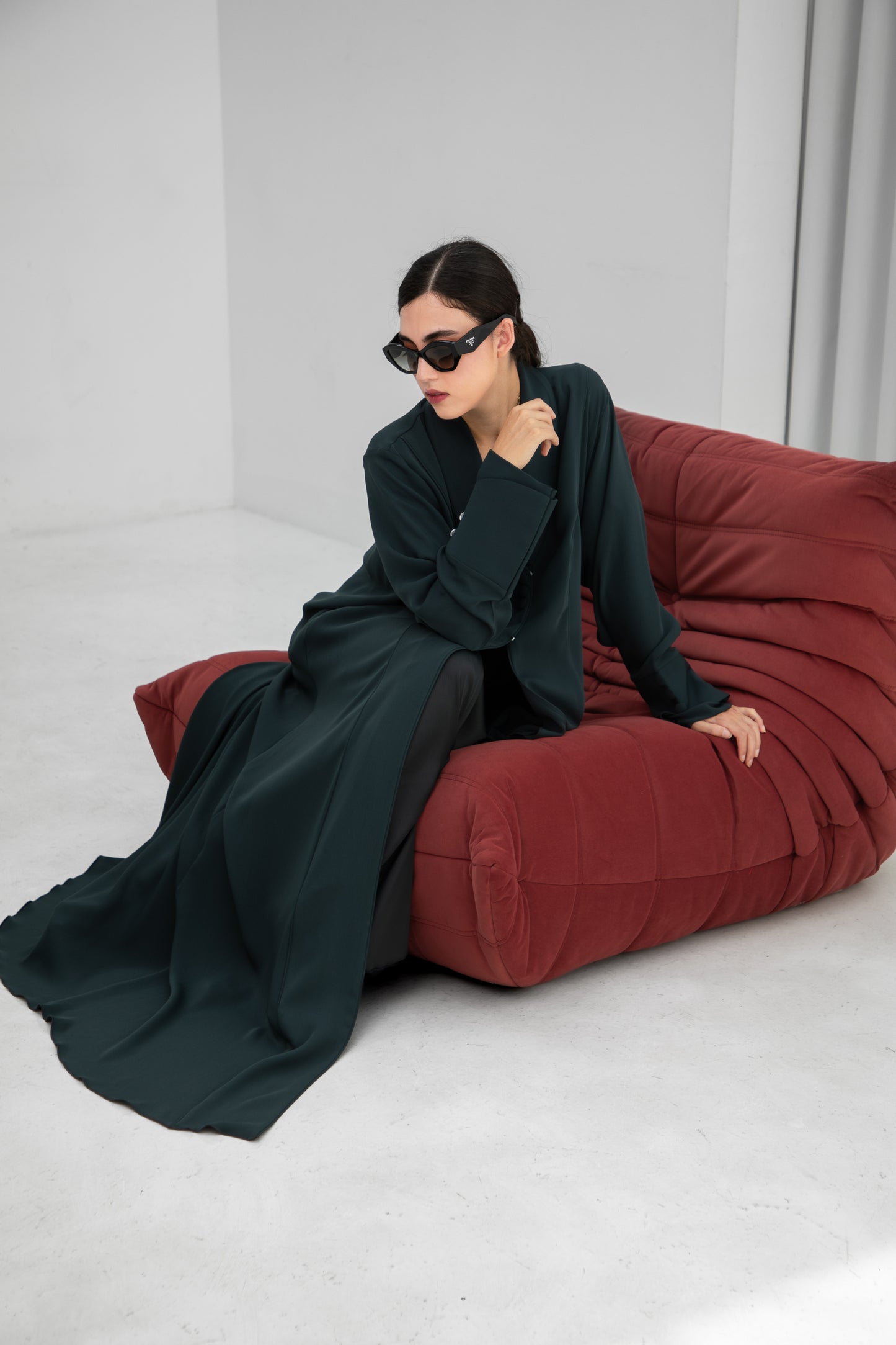 Deep Teal Minimalist Abaya