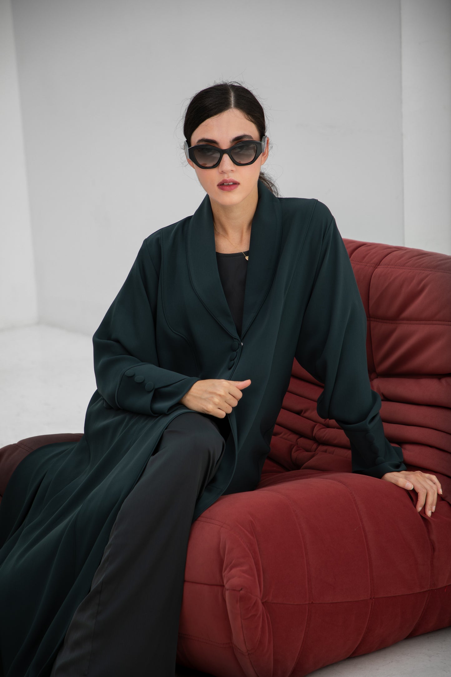 Deep Teal Minimalist Abaya