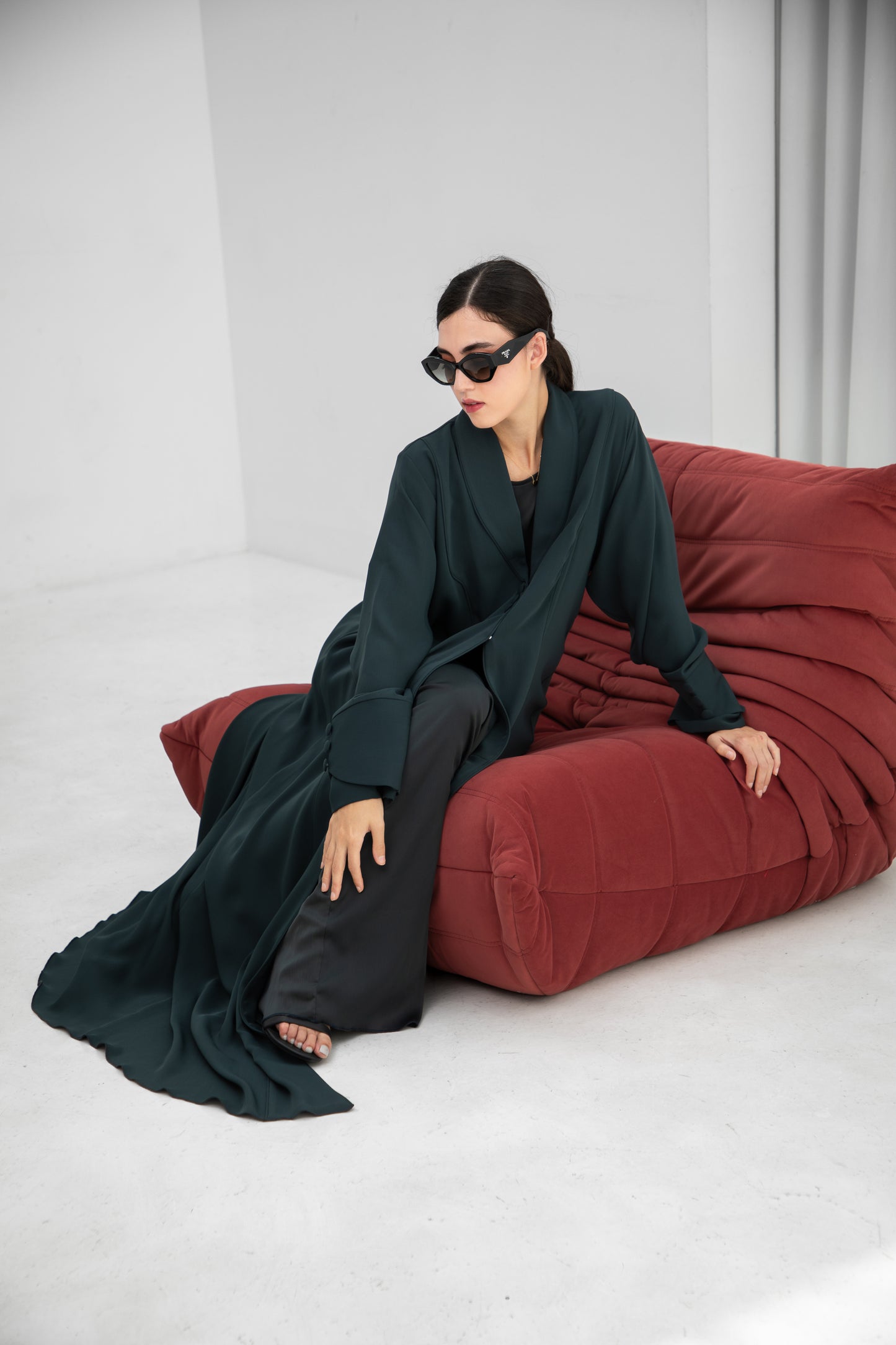 Deep Teal Minimalist Abaya
