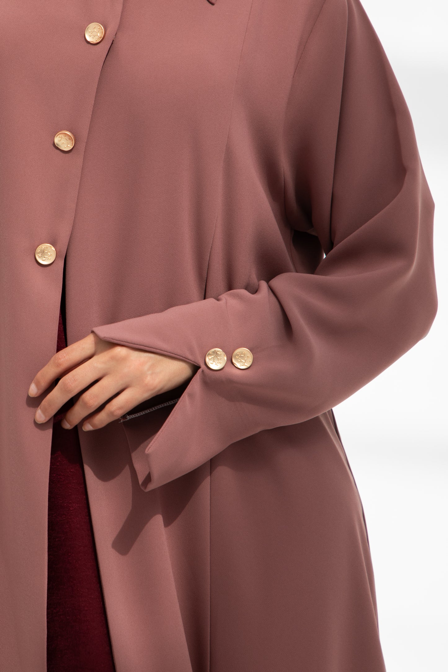 Rosewood Buttoned Abaya