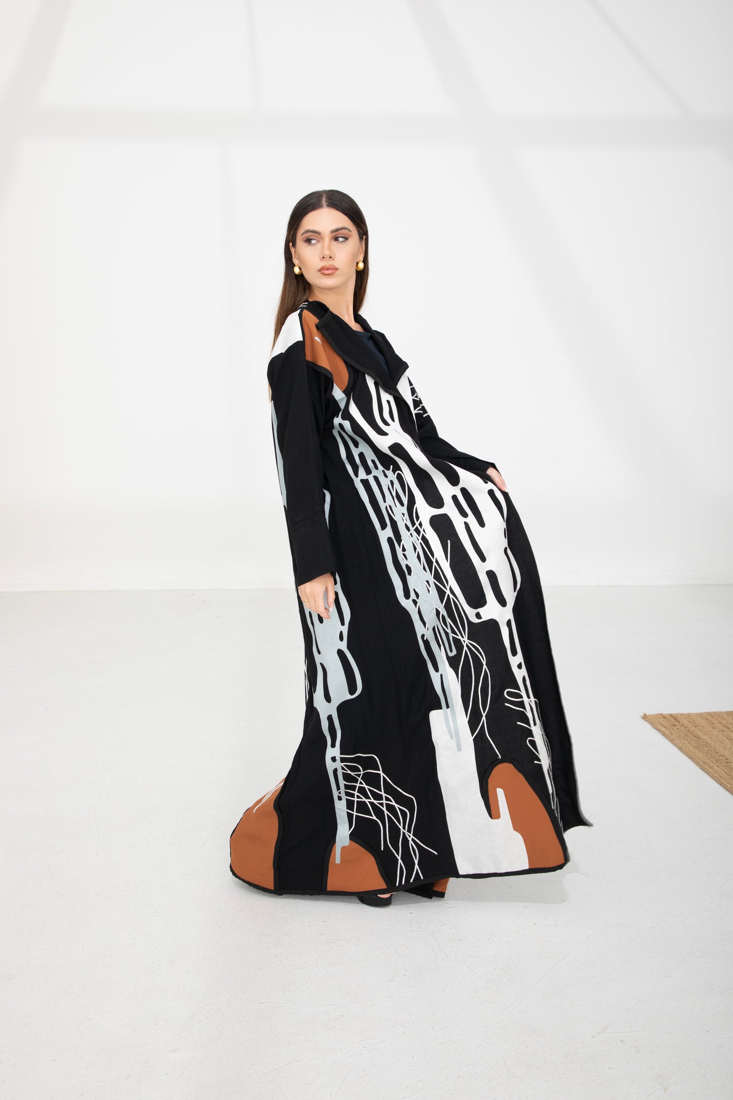 Abstract Art Black Abaya