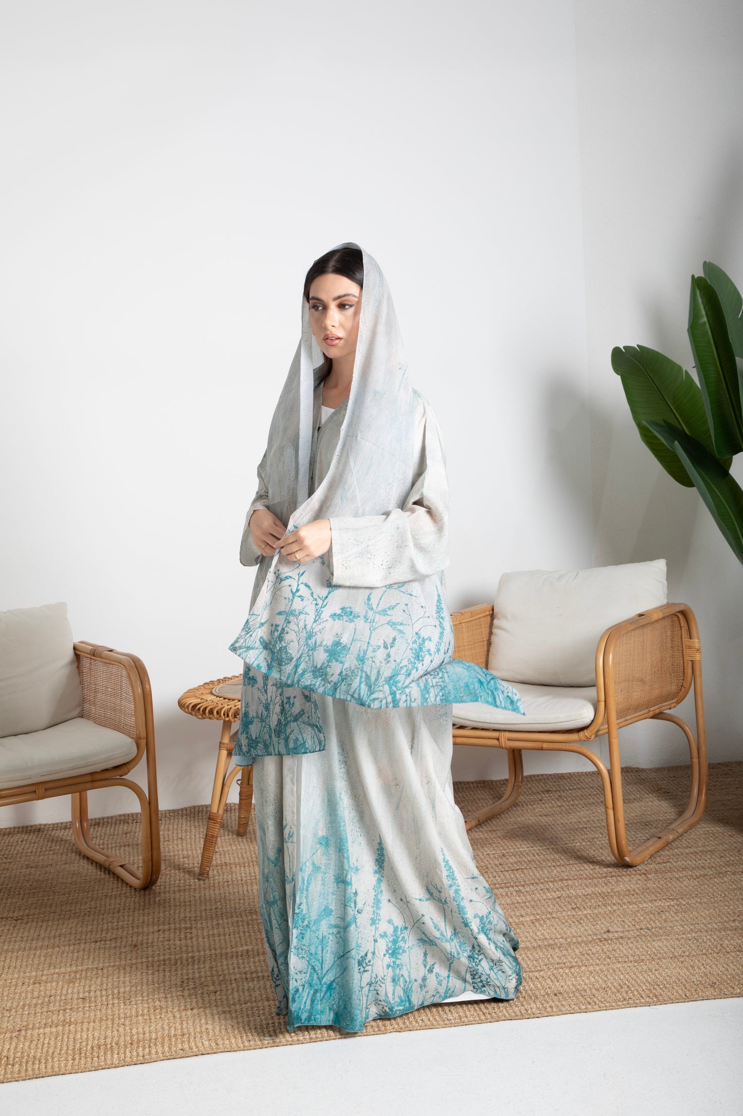Pastel Printed Abaya