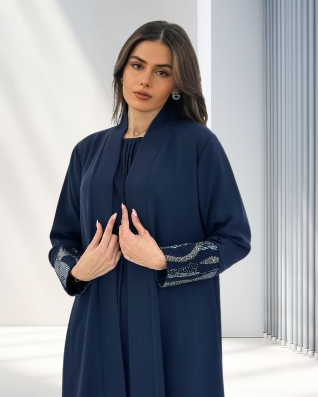 Blue Beaded Abaya