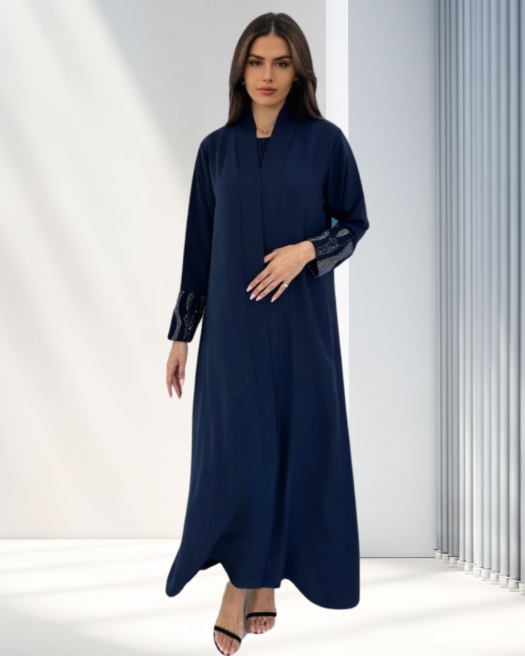 Blue Beaded Abaya