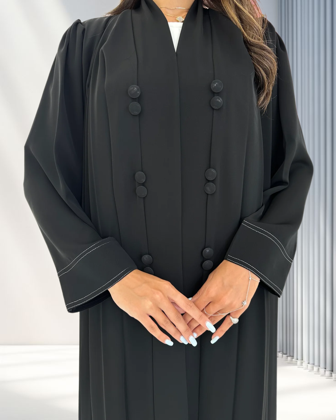 Black Pleated Abaya