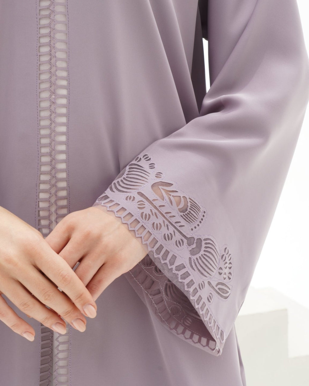 Lilac Laser Cut Abaya