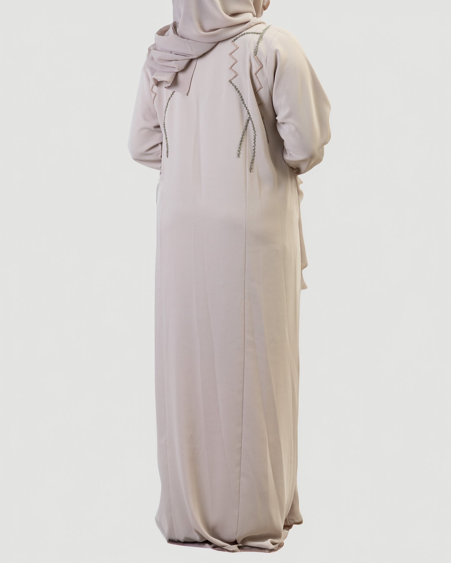 Beige Embellished Abaya