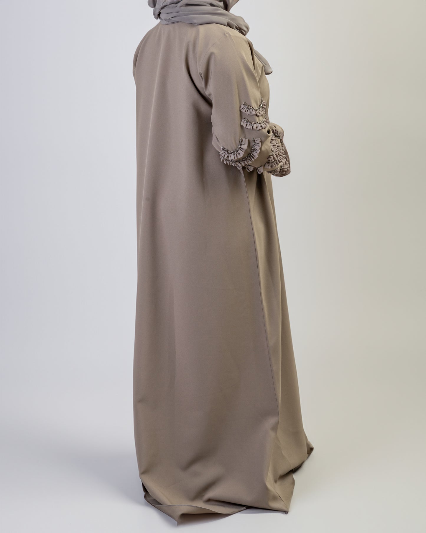 Ruffle Sleeve Embellished Abaya