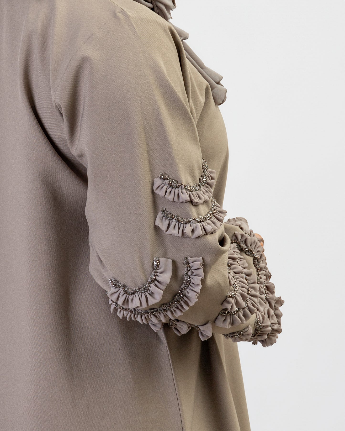 Ruffle Sleeve Embellished Abaya