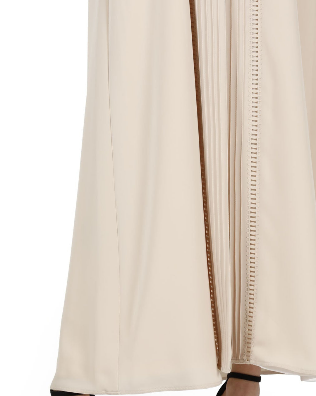 Cream Pleated Abaya