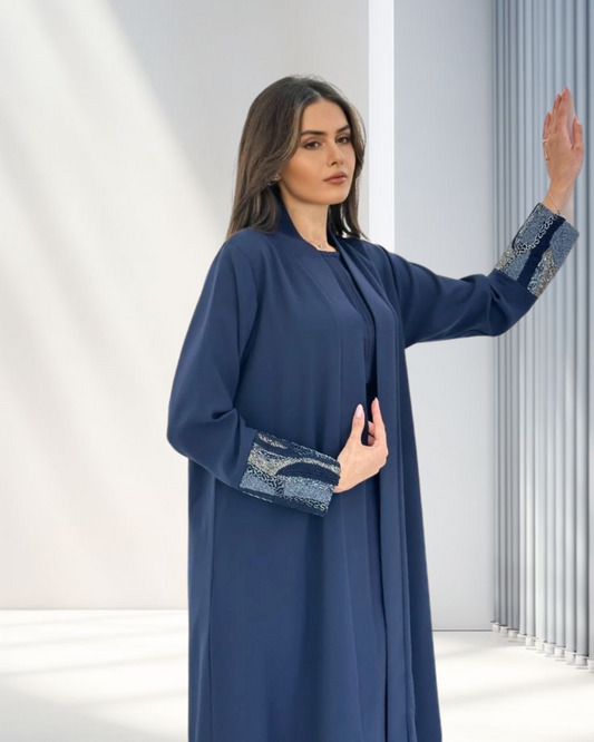 Blue Beaded Abaya