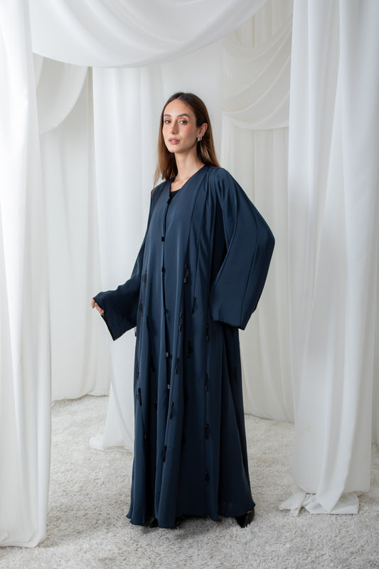 Navy Scalloped Abaya
