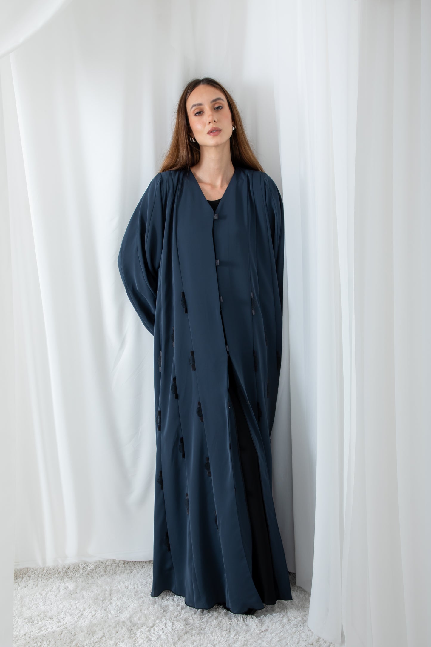Navy Scalloped Abaya