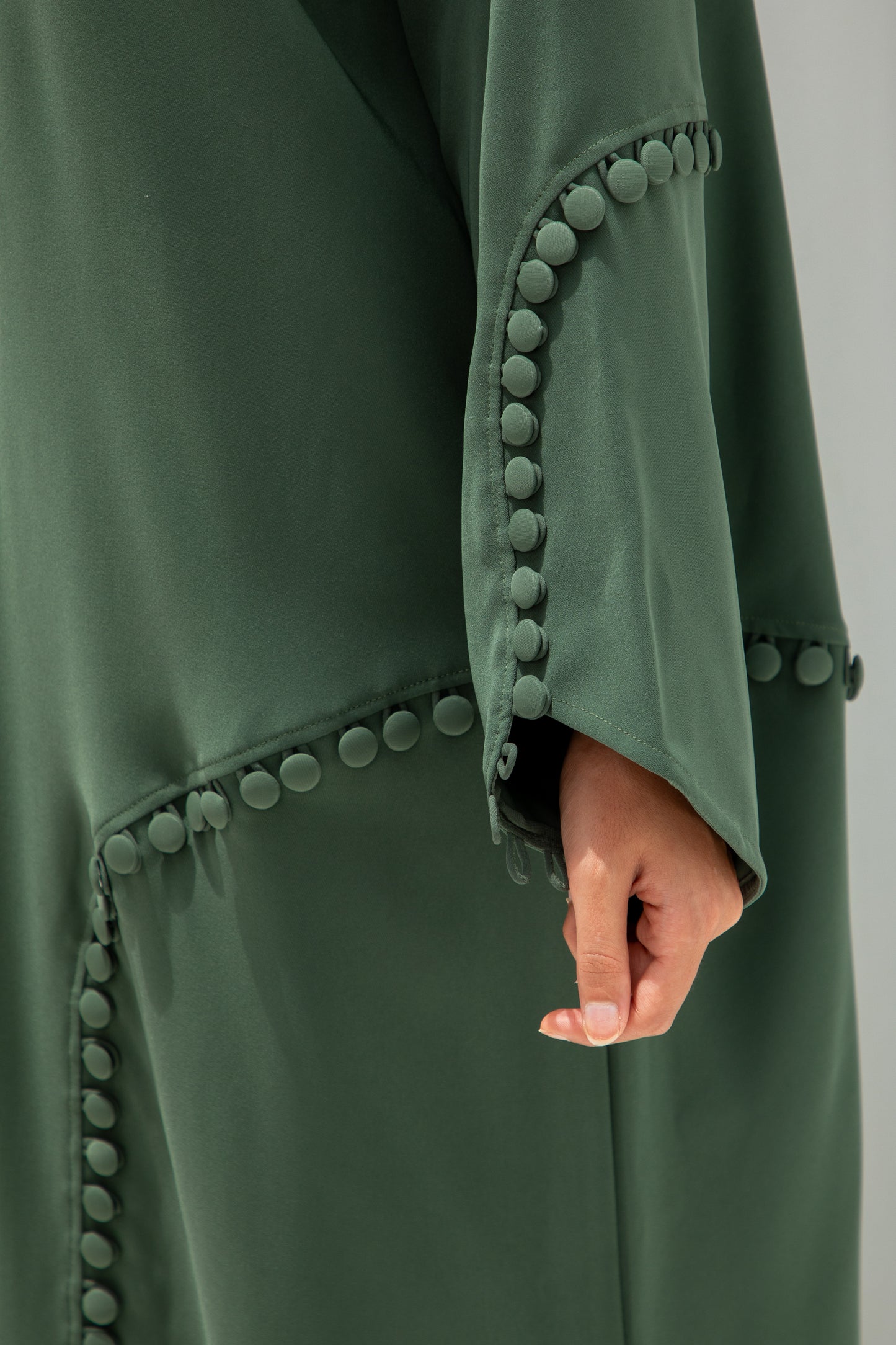 Green Buttoned Abaya