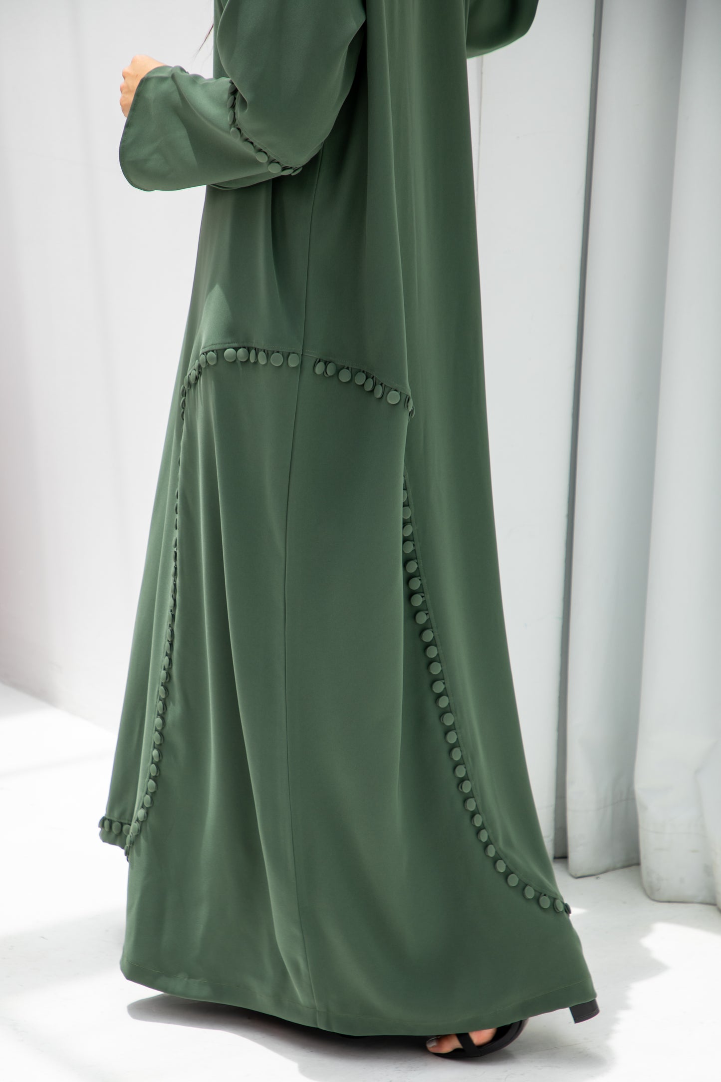Green Buttoned Abaya