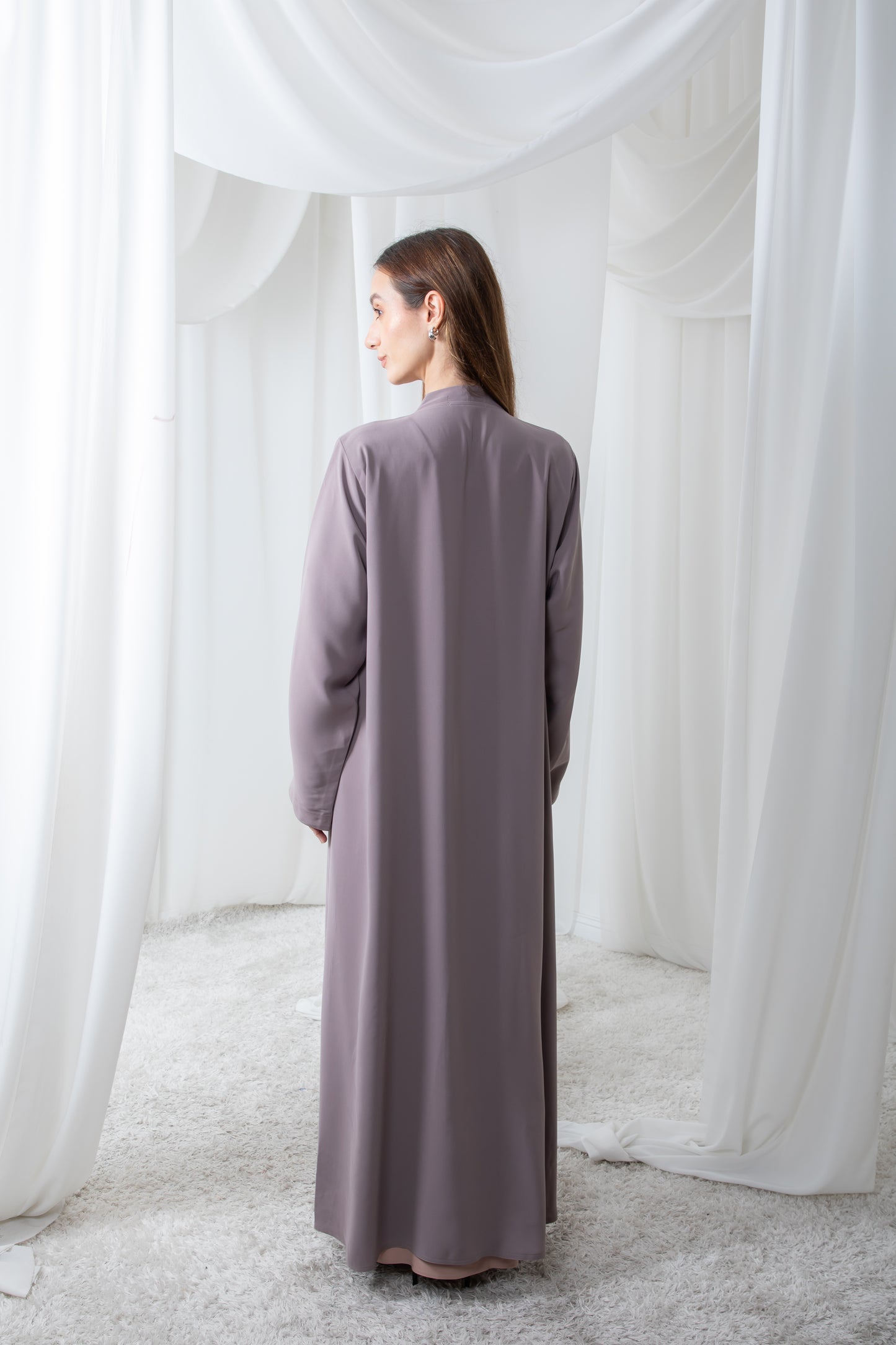 Amara Embroidered Mauve Abaya