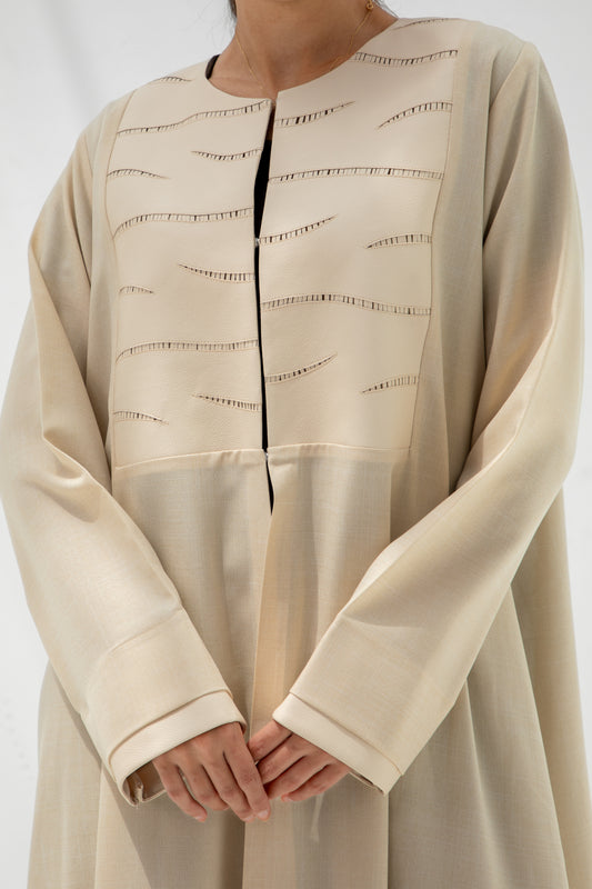 Ivory Linen Abaya