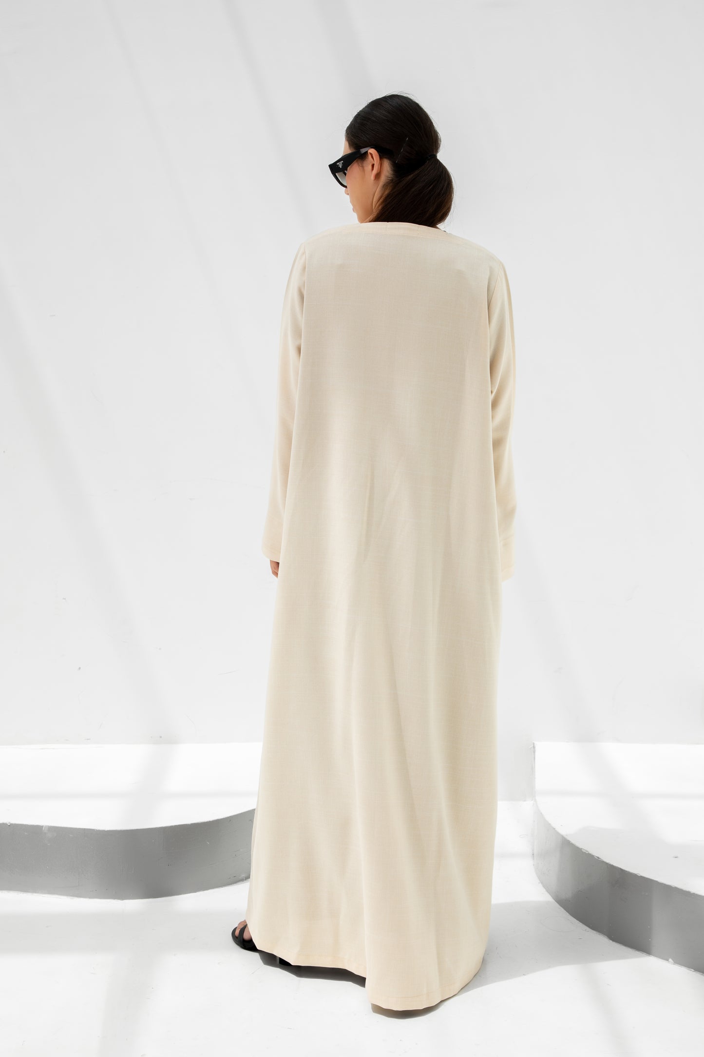 Ivory Linen Abaya