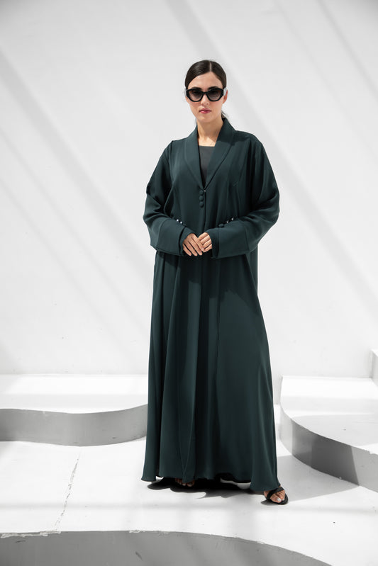 Deep Teal Minimalist Abaya