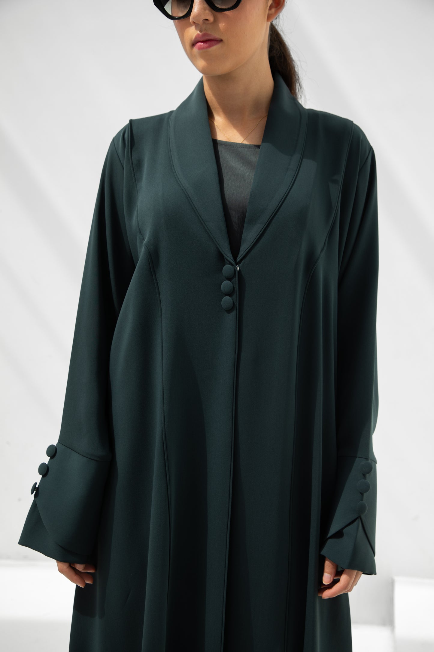 Deep Teal Minimalist Abaya