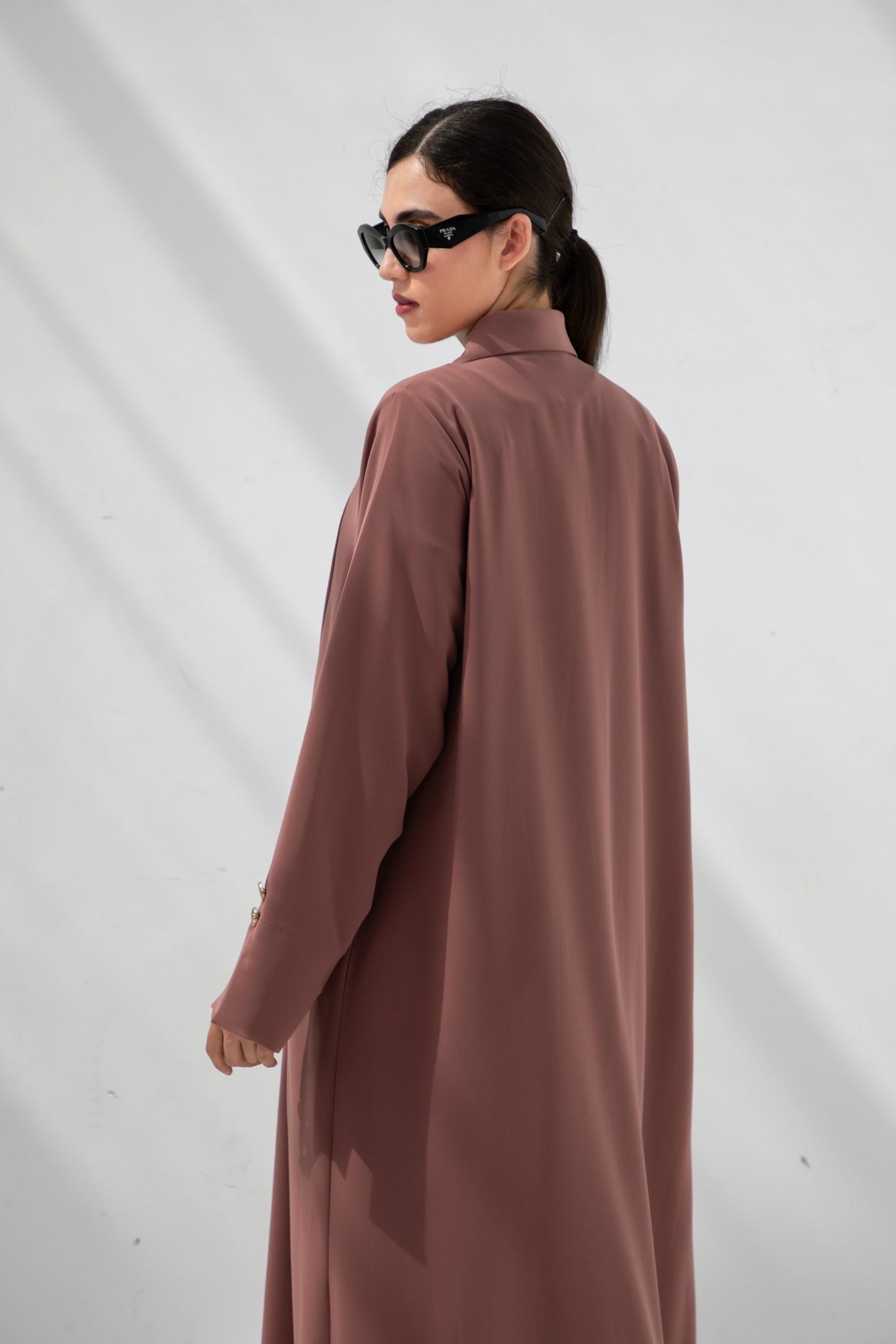 Rosewood Buttoned Abaya