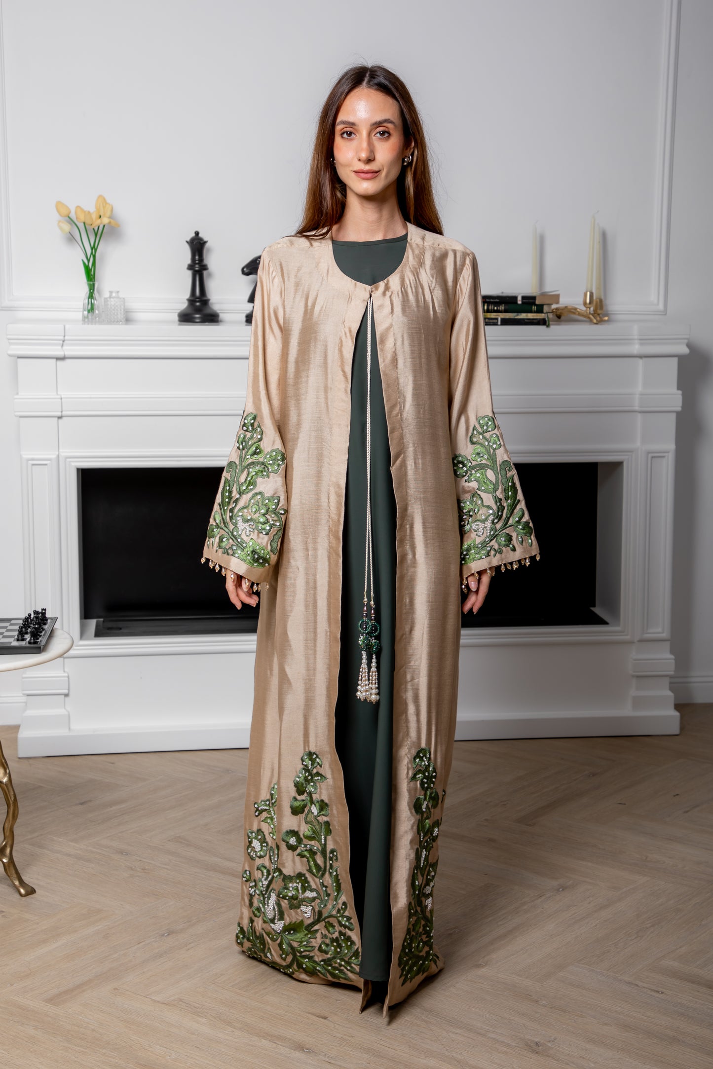 Silk Embroidered Abaya