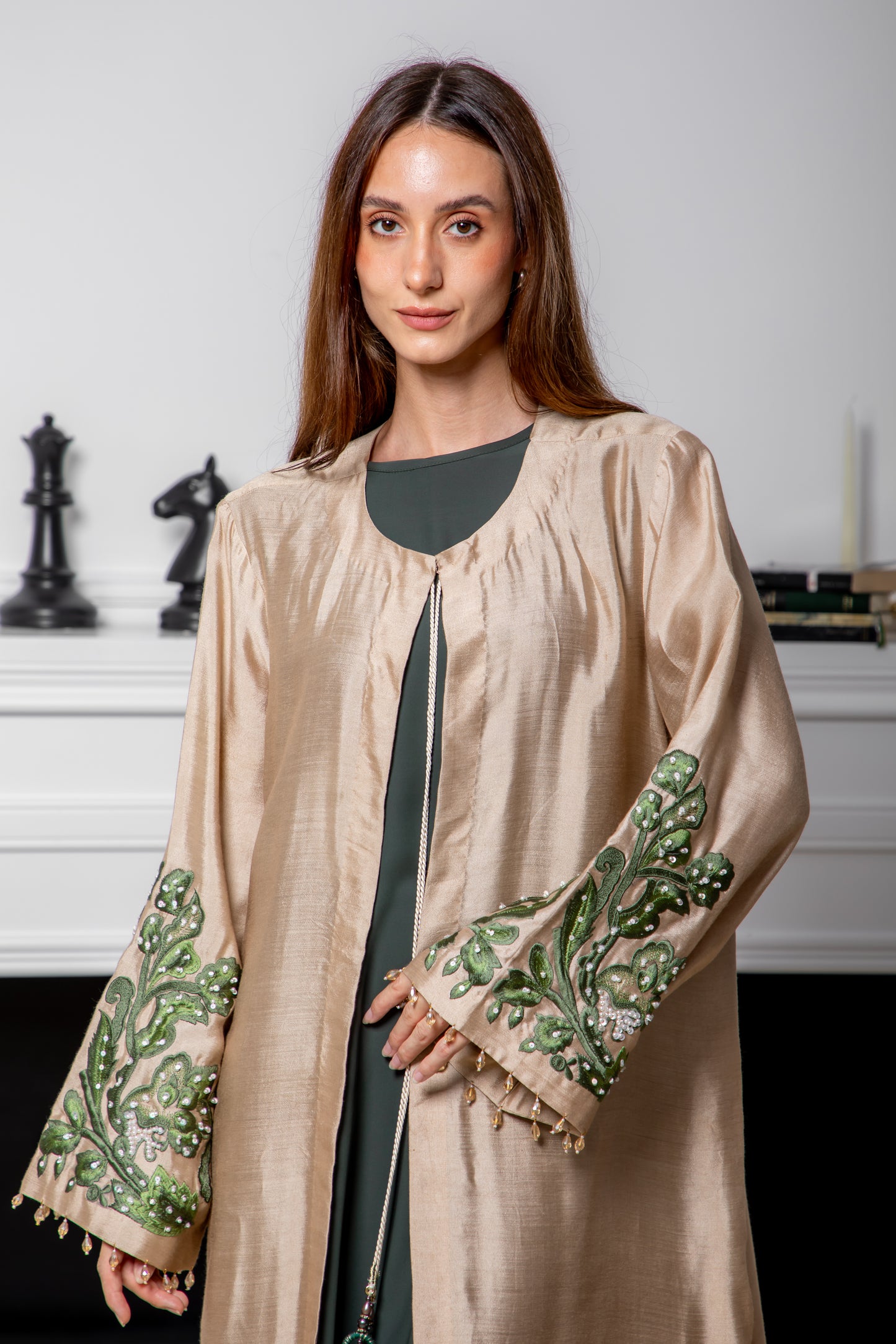 Silk Embroidered Abaya