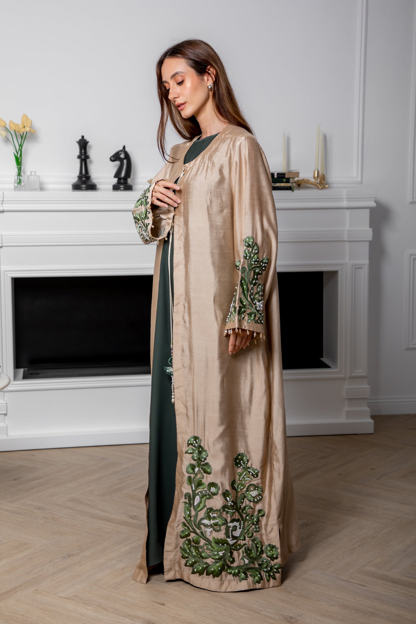 Silk Embroidered Abaya