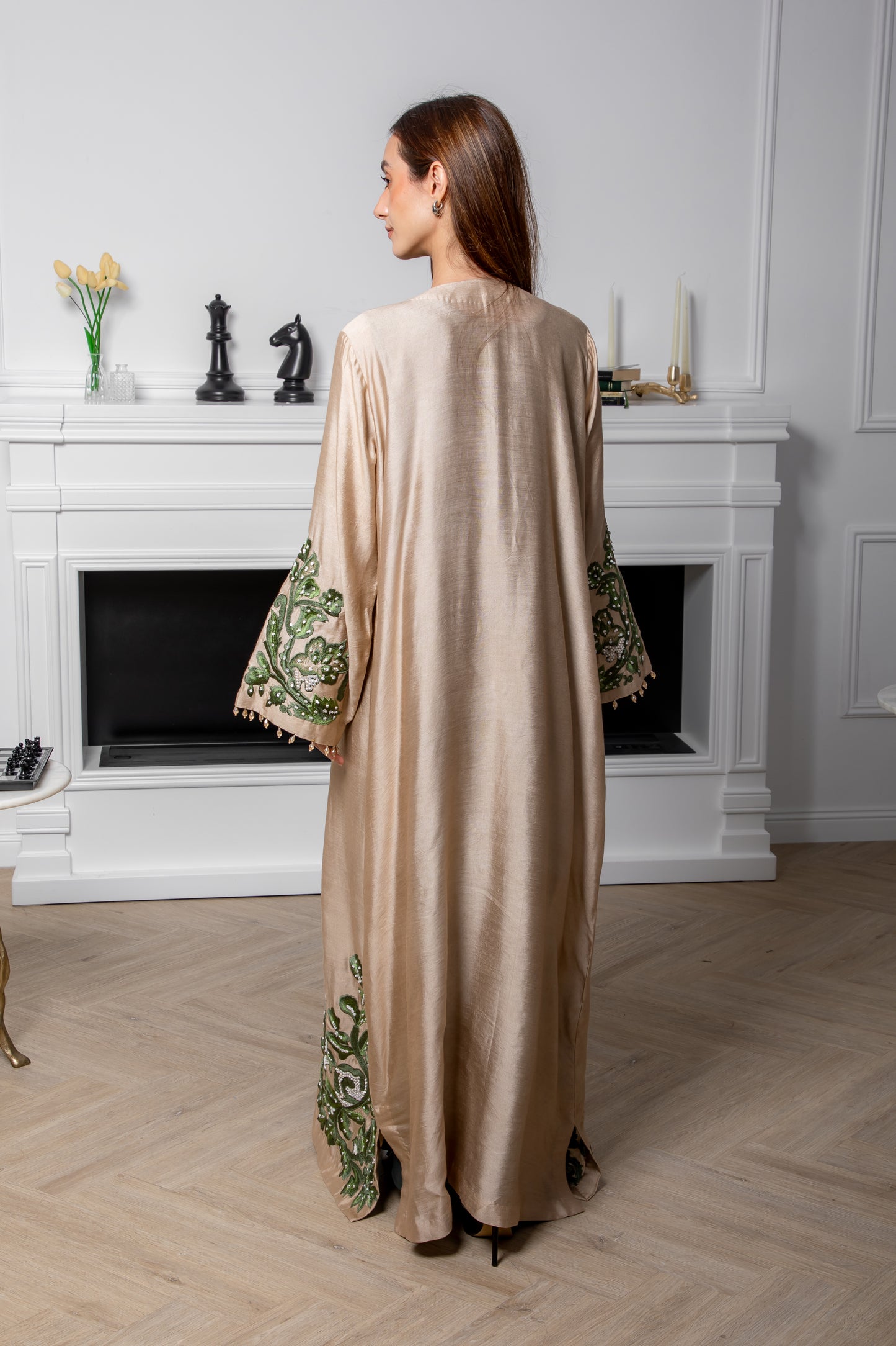 Silk Embroidered Abaya