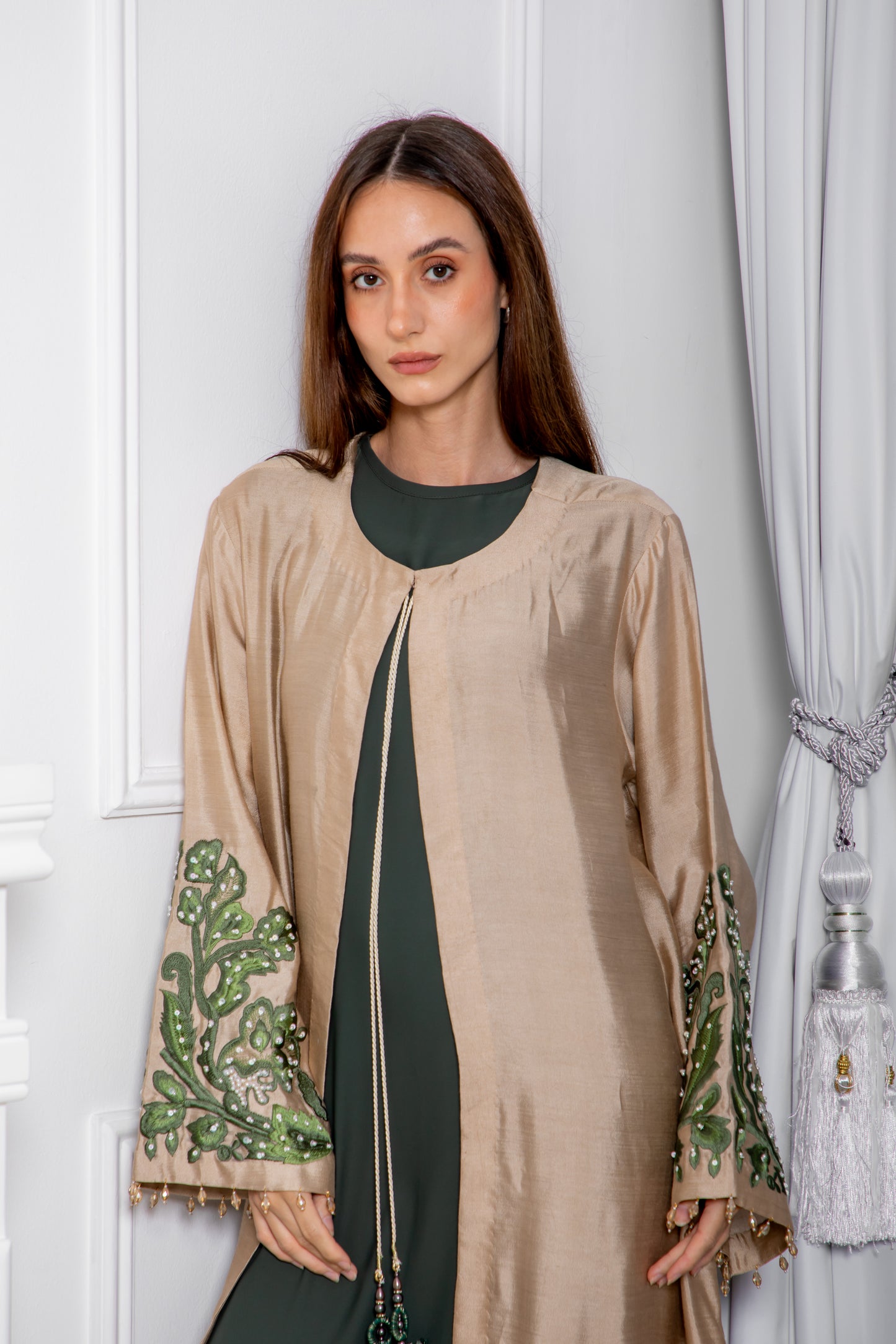 Silk Embroidered Abaya