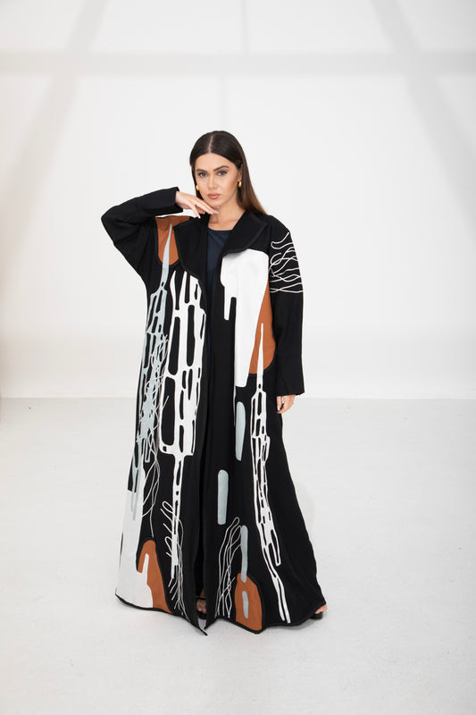 Abstract Art Black Abaya