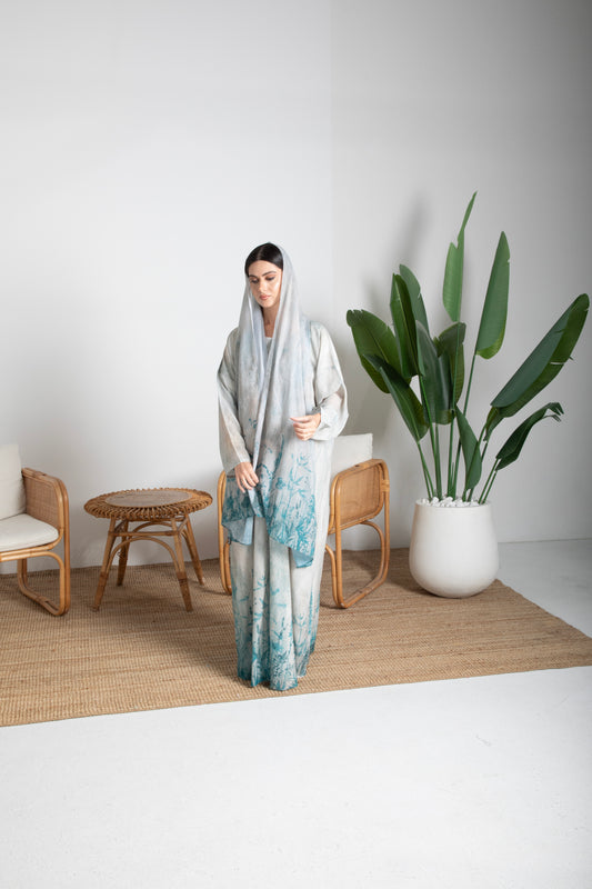 Pastel Printed Abaya