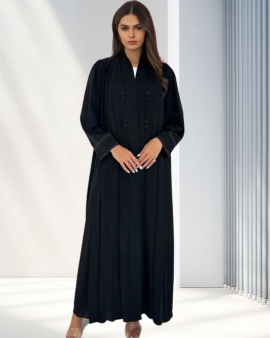 Black Pleated Abaya