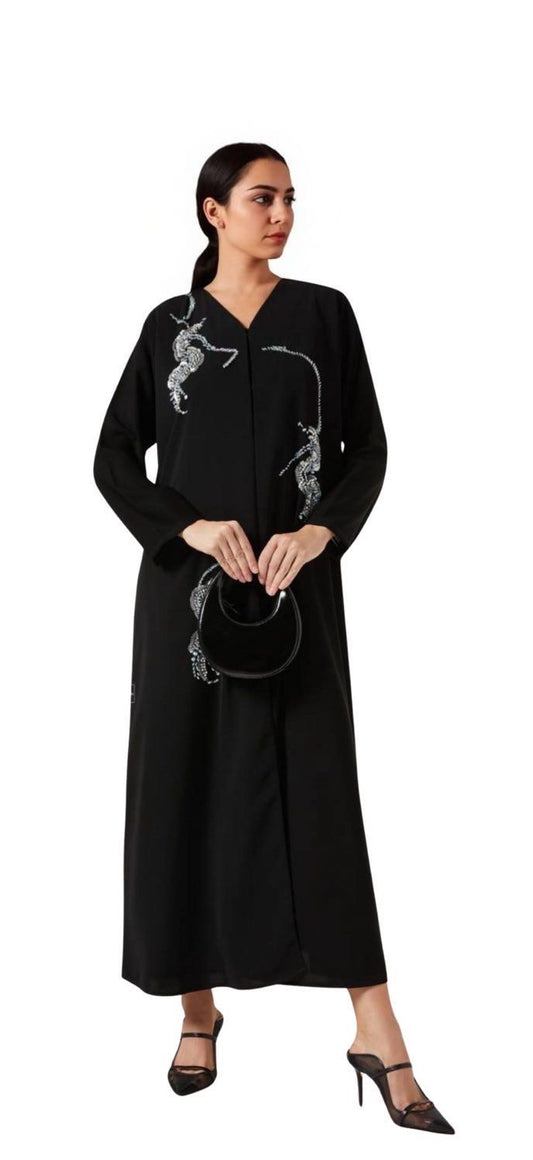Embellished black abaya