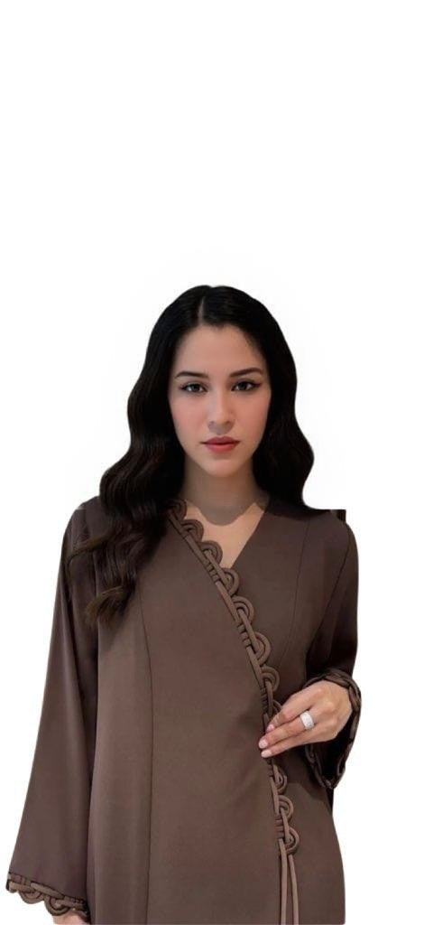 Mocha Loop Trim Abaya