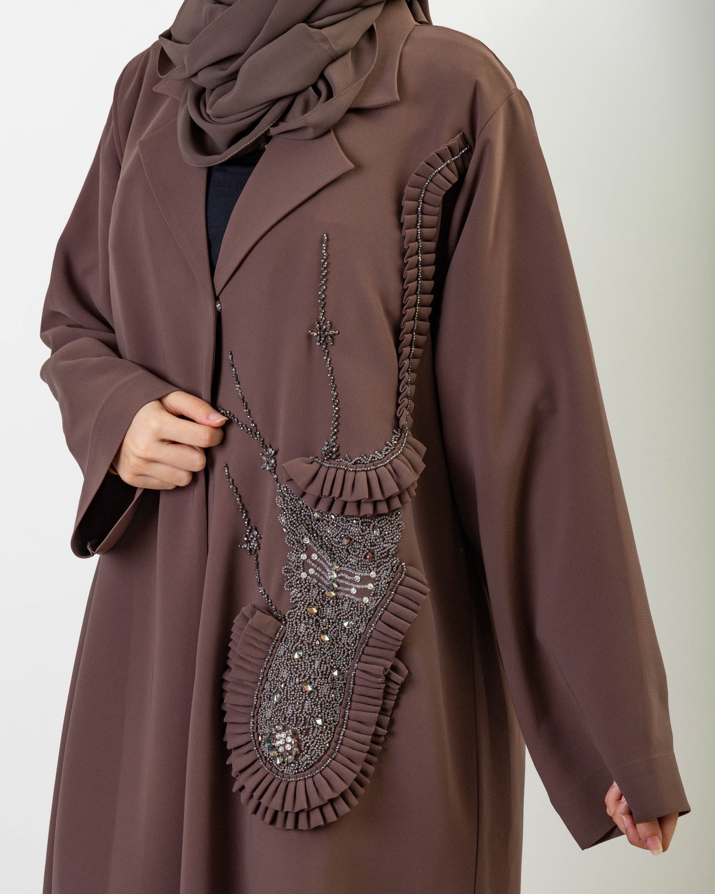 Embellished Pleat Abaya