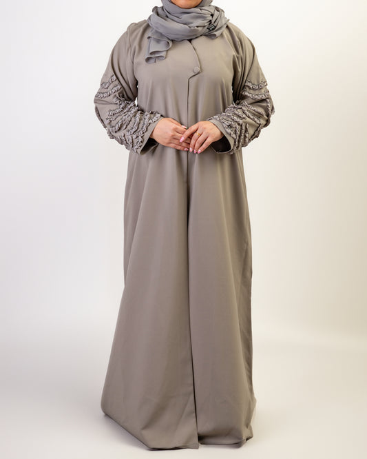 Ruffle Sleeve Embellished Abaya