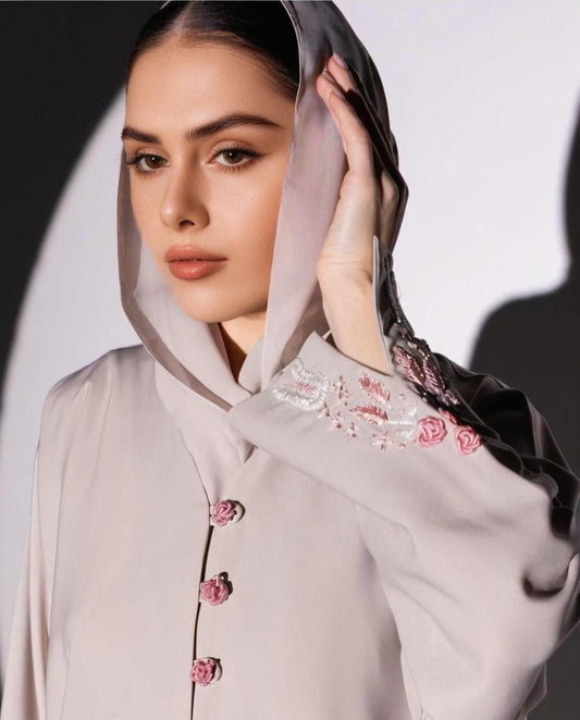 Blush Rose Buttoned Abaya