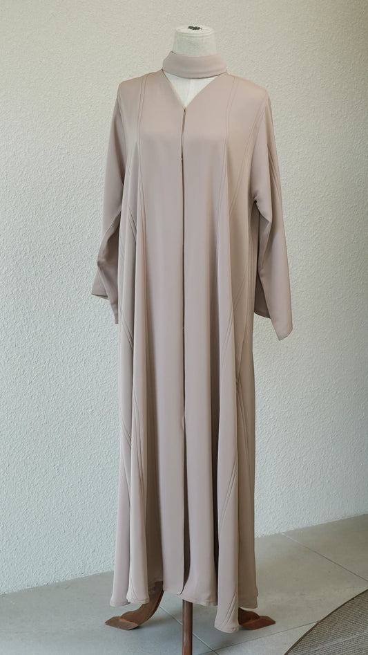 Nude Minimal Panel Abaya